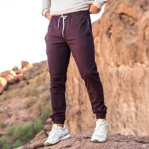 Wowie Pants Men M  Maroon Rambler Jogger Pull On Chino Stretch Aztec Cotton